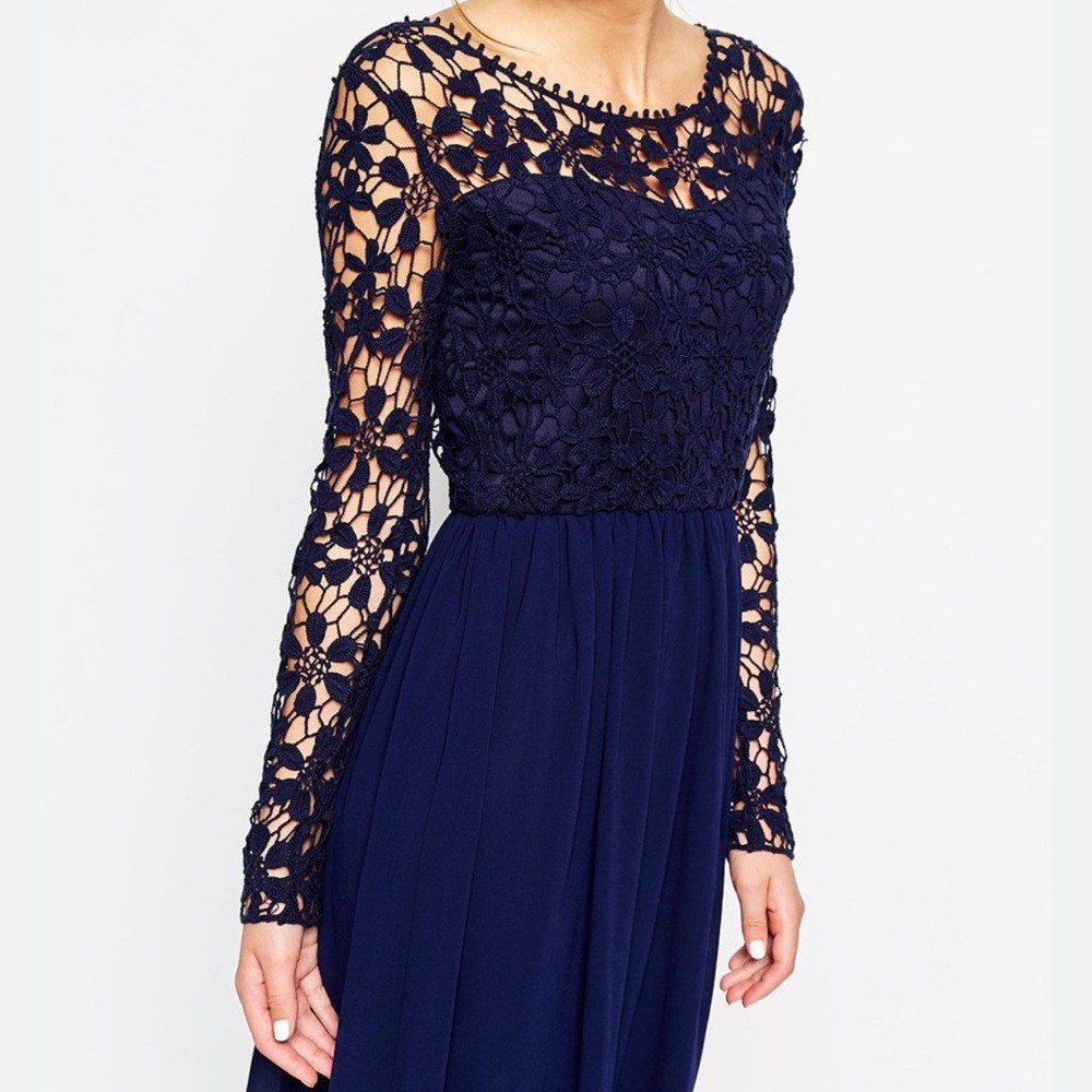 navy blue lace/crochet gown